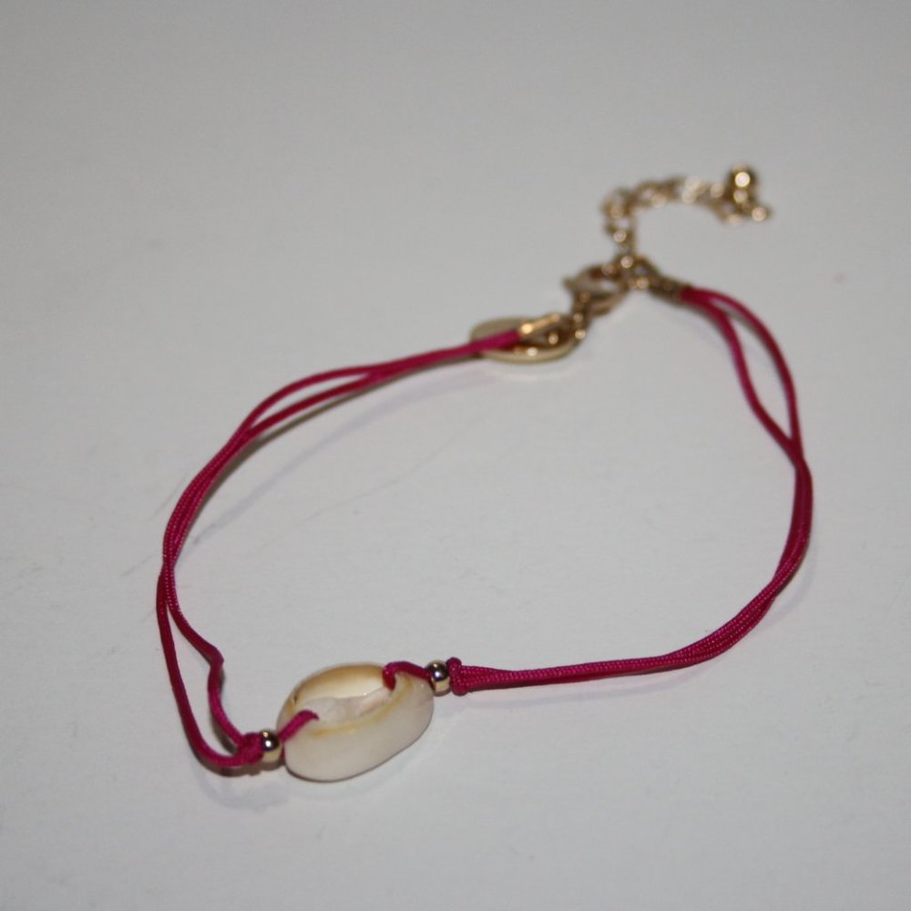 🌸🐚✨ Pink & Shell Ankle Bracelet (Adjustable 9–11")